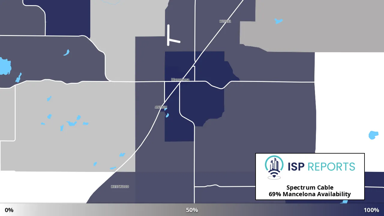 Mancelona, MI map of internet availability