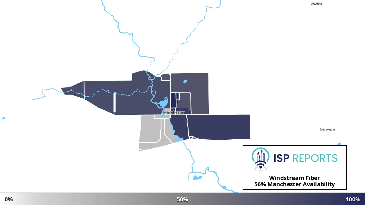 Manchester, IA map of internet availability