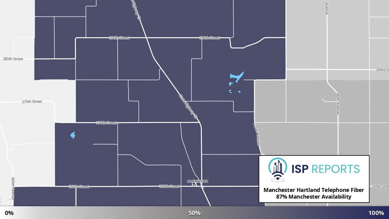 Manchester, MN map of internet availability