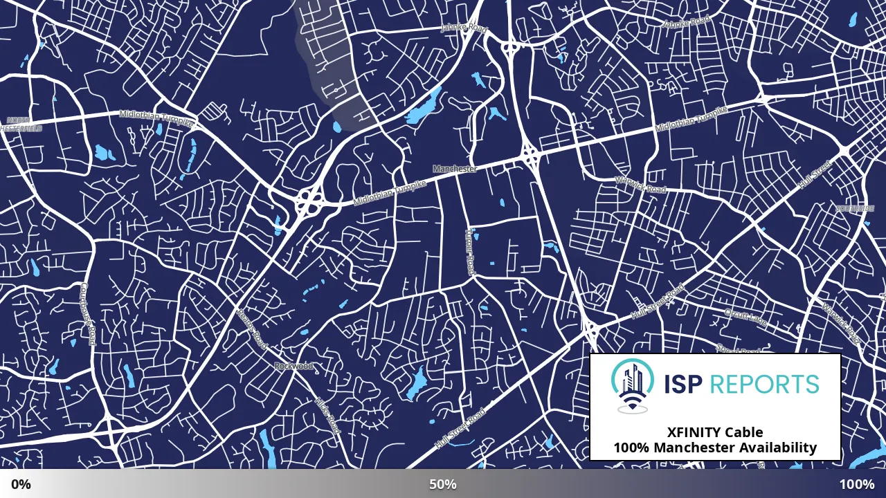 Manchester, VA map of internet availability