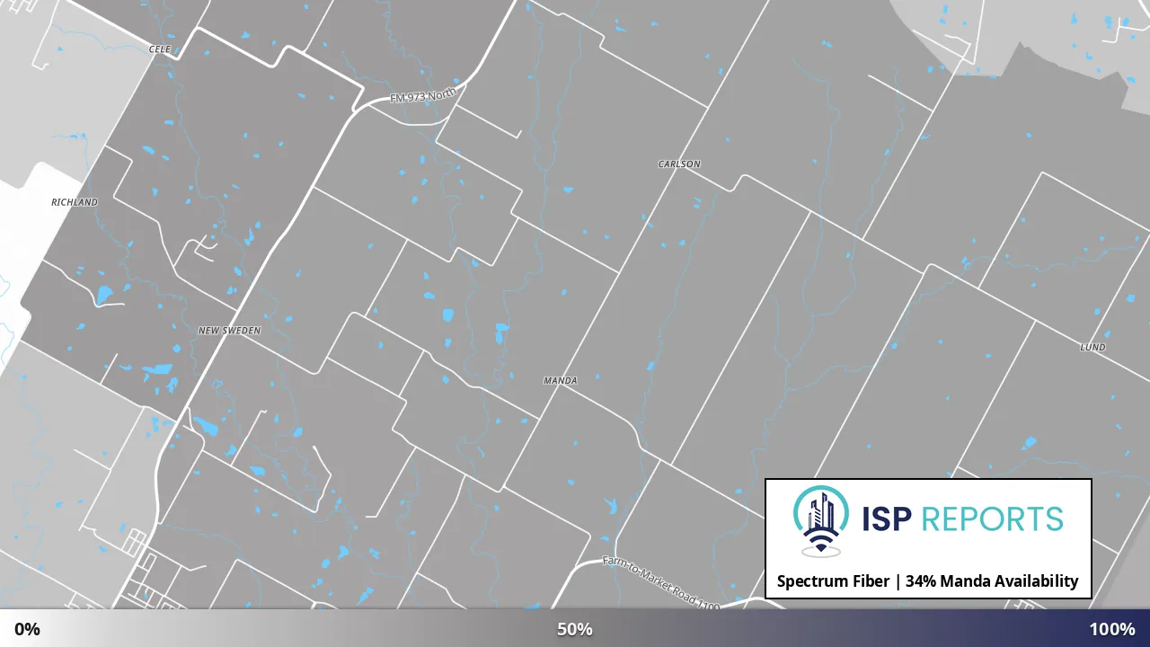 Manda, TX map of internet availability