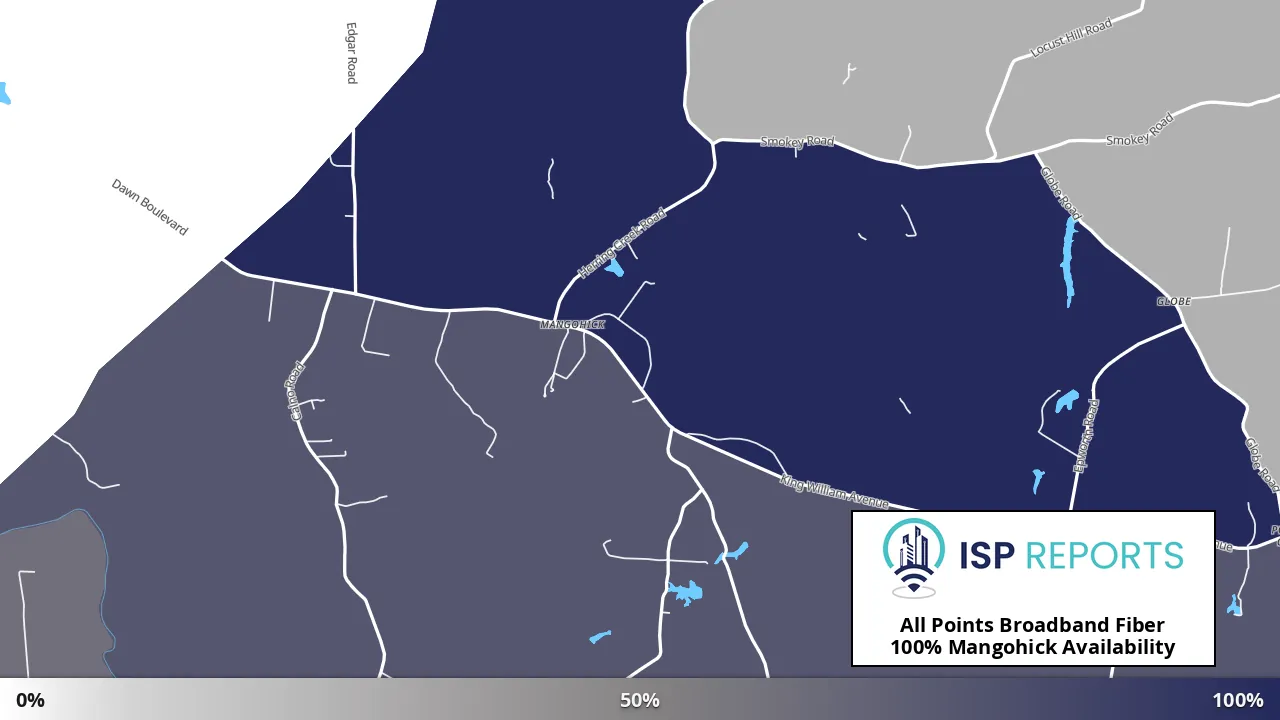 Mangohick, VA map of internet availability