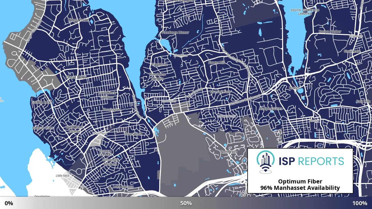 Manhasset, NY map of internet availability