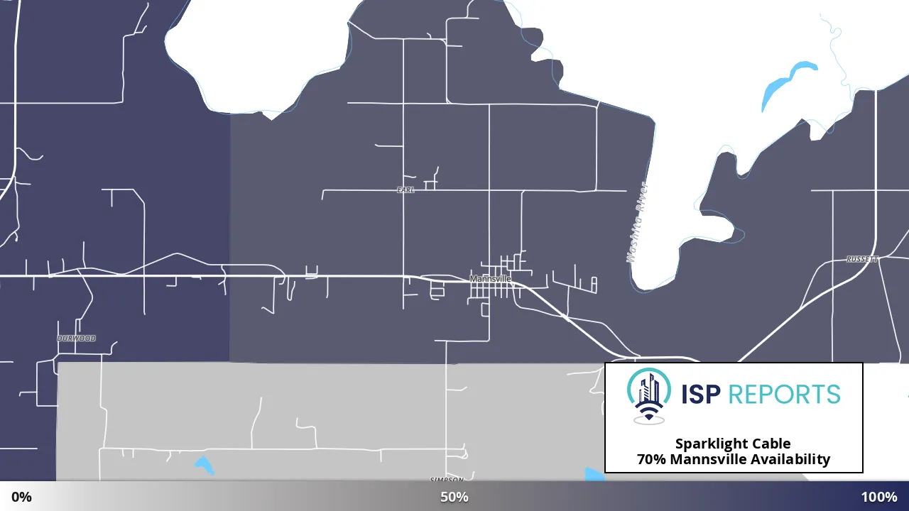 Mannsville, OK map of internet availability