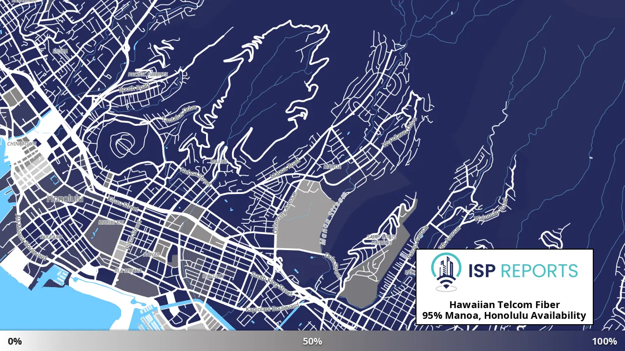 Manoa, Honolulu, HI map of internet availability