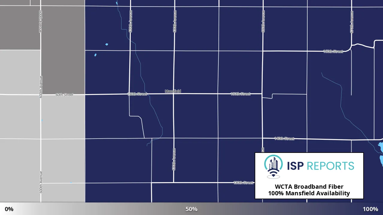 Mansfield, MN map of internet availability