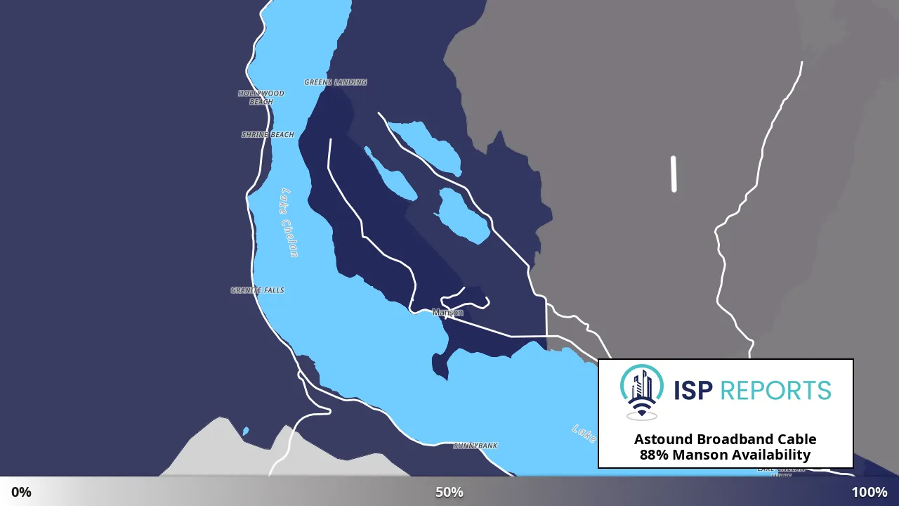 Manson, WA map of internet availability