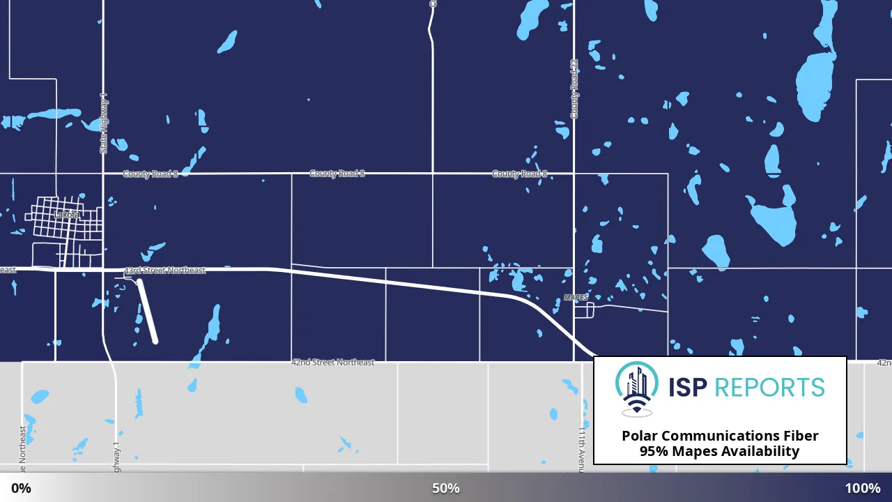 Mapes, ND map of internet availability