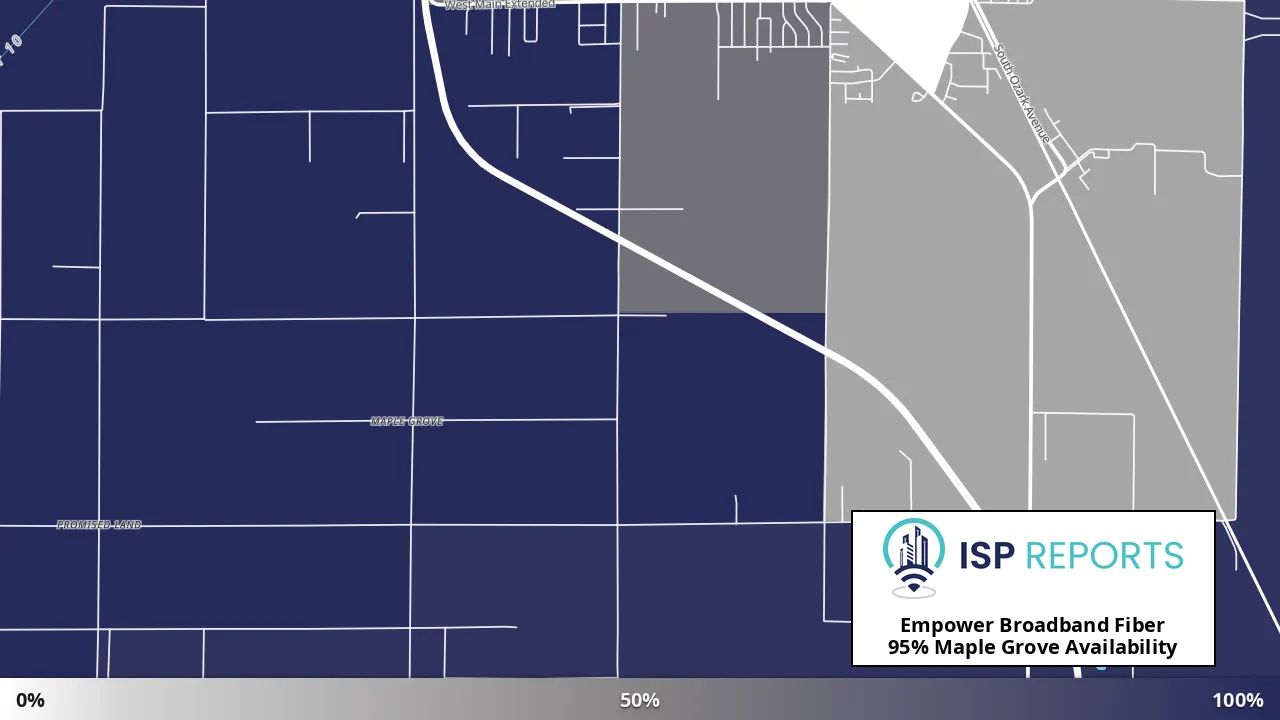 Maple Grove, AR map of internet availability