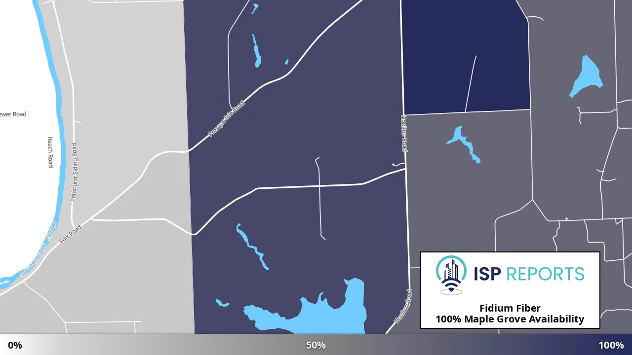 Maple Grove, ME map of internet availability
