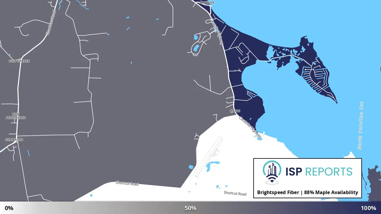 Maple, NC map of internet availability