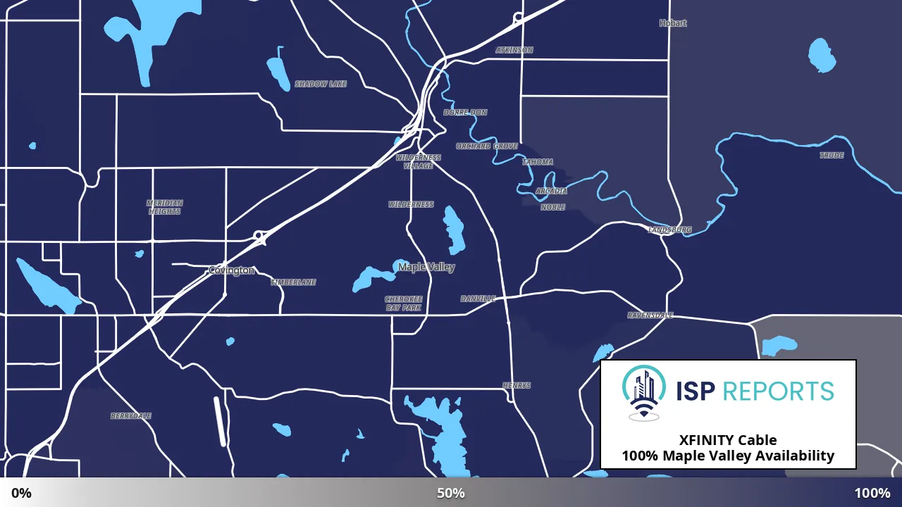 Maple Valley, WA map of internet availability