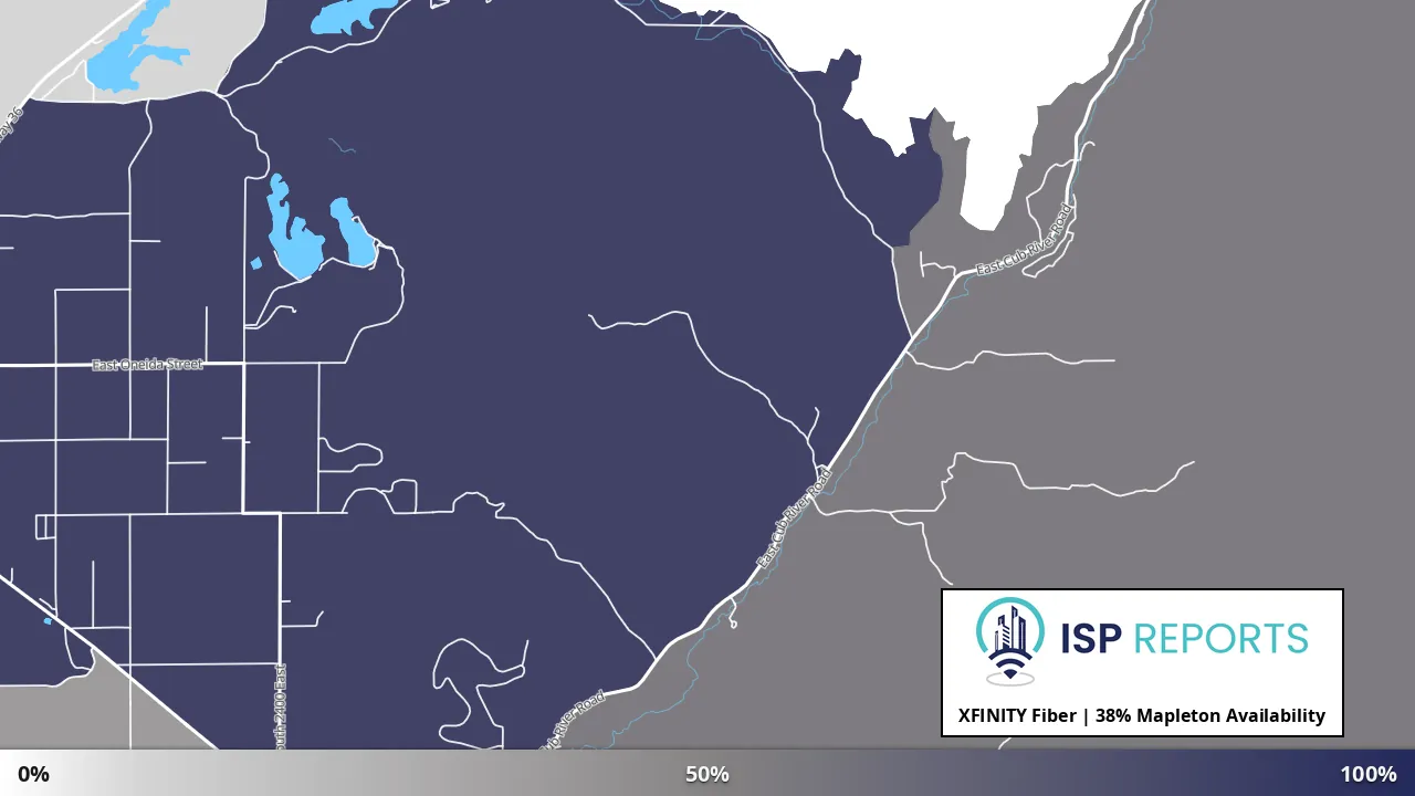 Mapleton, ID map of internet availability