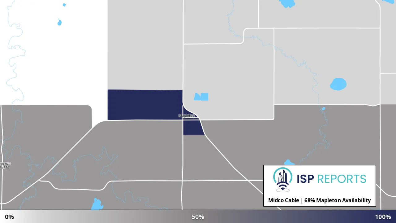 Mapleton, MN map of internet availability