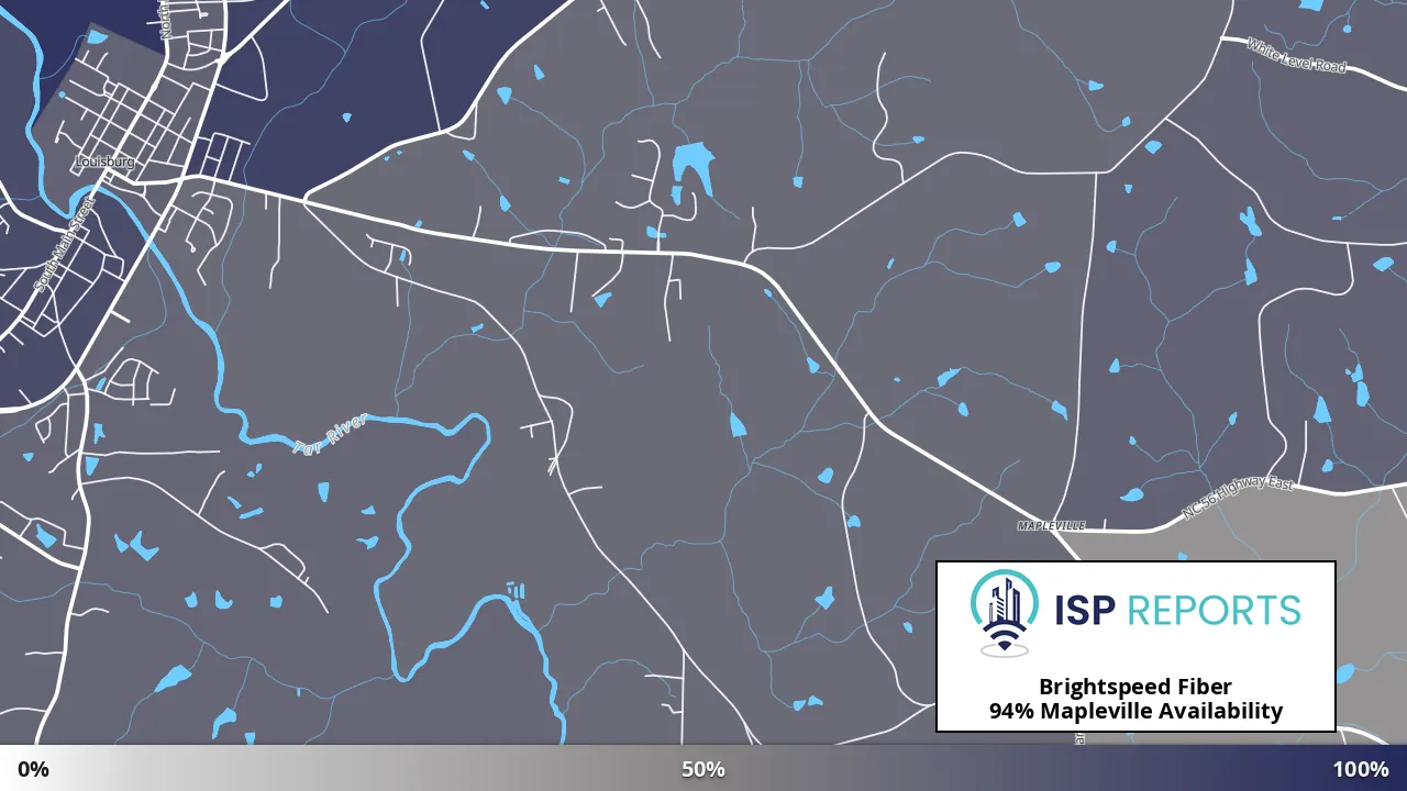 Mapleville, NC map of internet availability