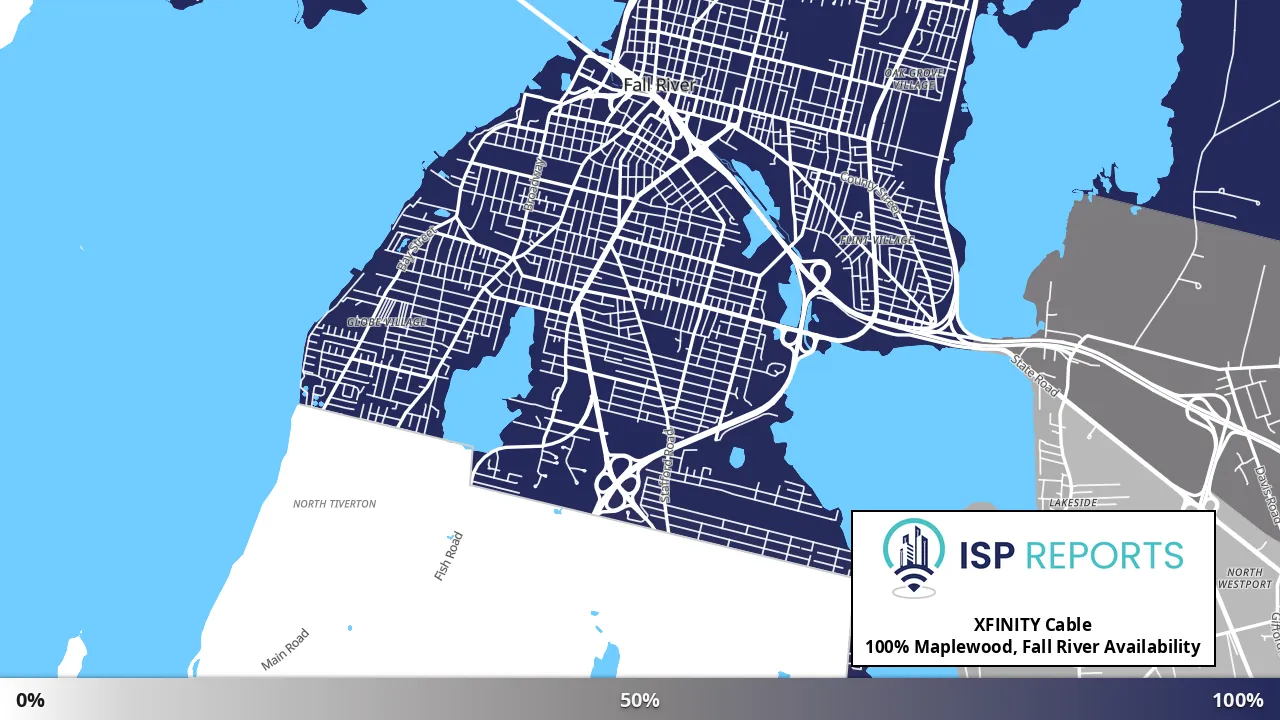 Maplewood, Fall River, MA map of internet availability