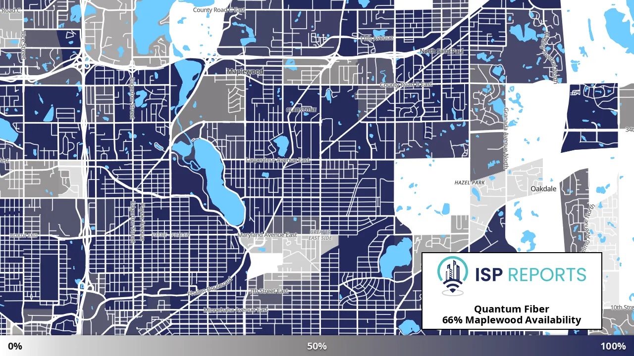 Maplewood, MN map of internet availability