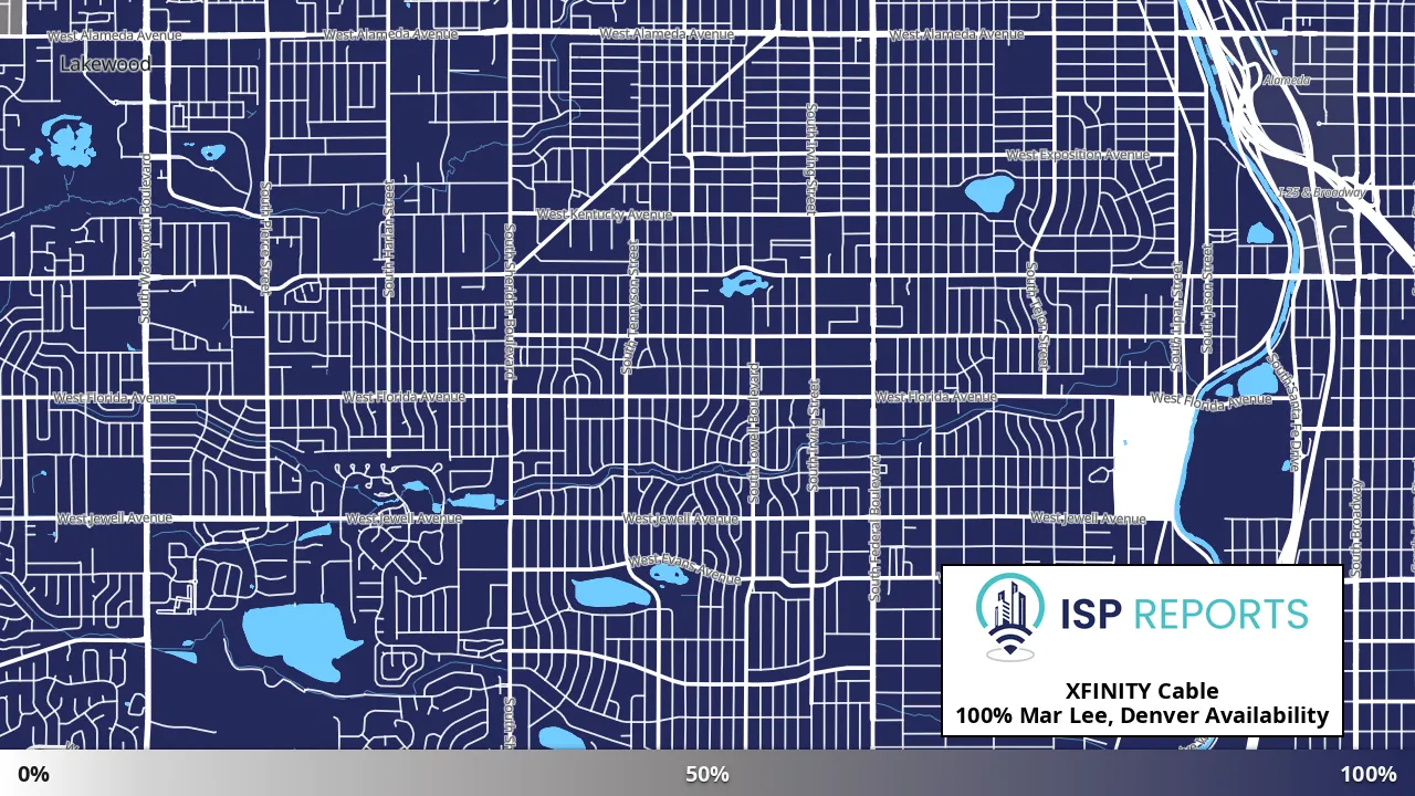 Mar Lee, Denver, CO map of internet availability