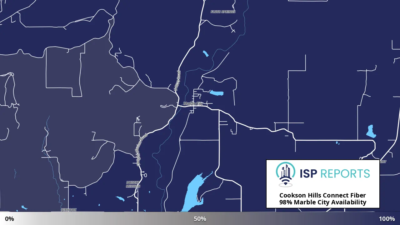 Marble City, OK map of internet availability