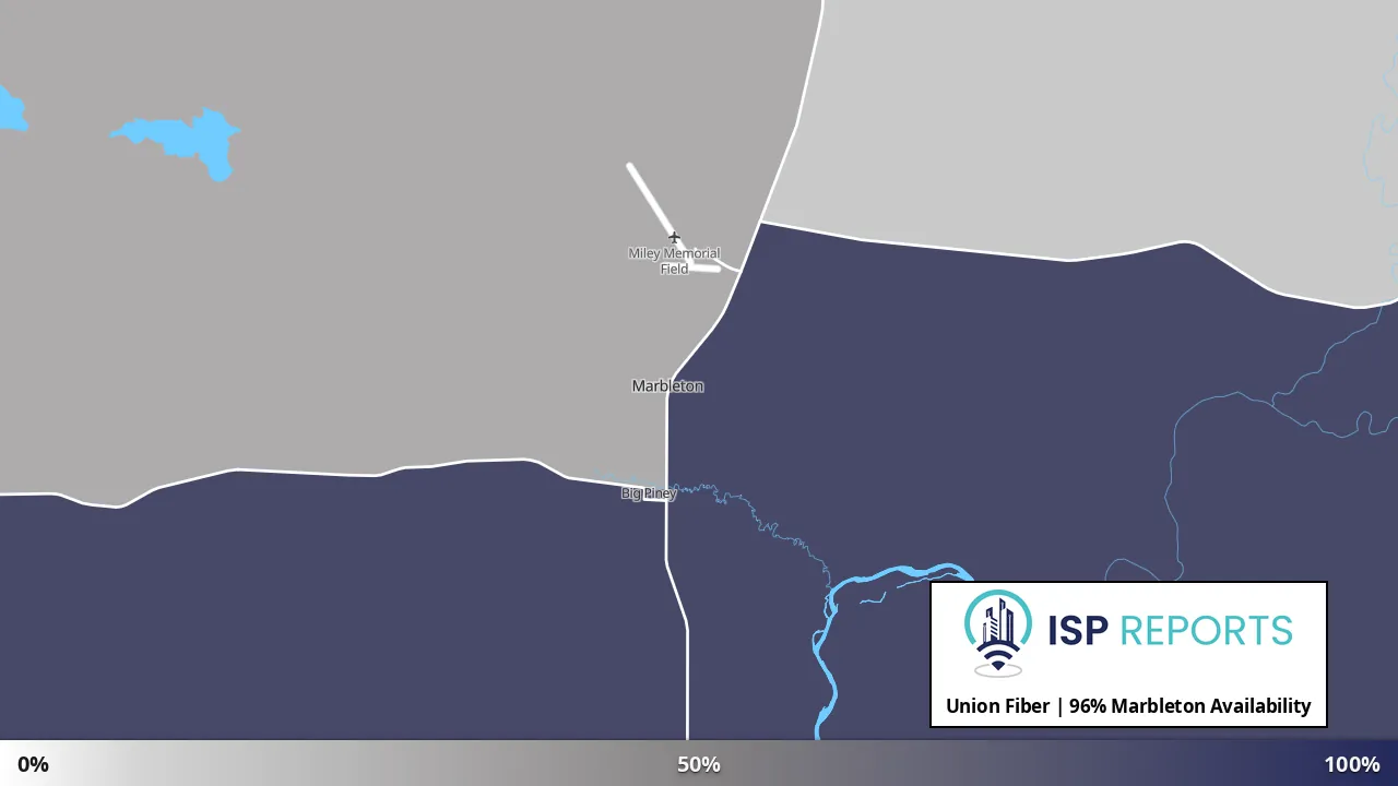 Marbleton, WY map of internet availability
