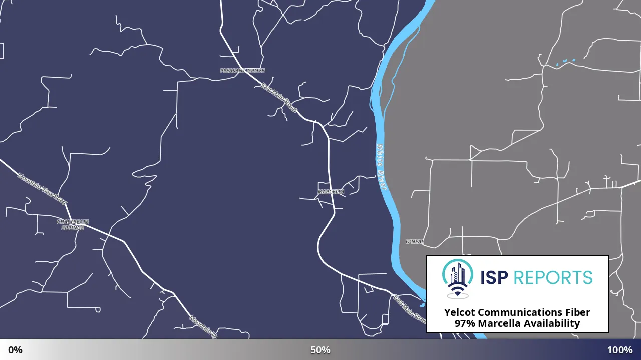 Marcella, AR map of internet availability