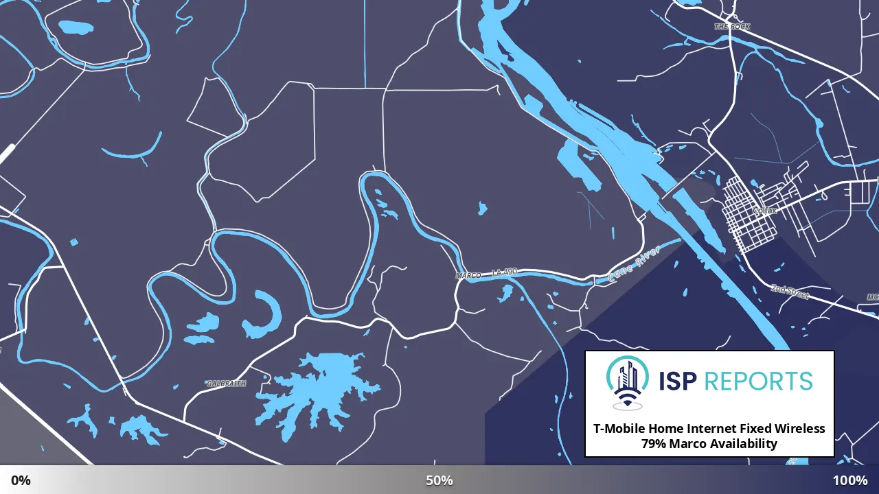 Marco, LA map of internet availability