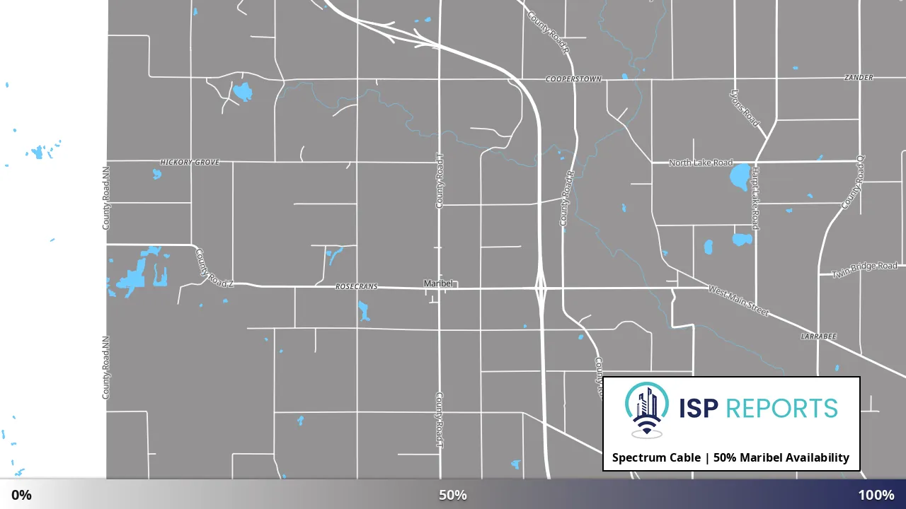 Maribel, WI map of internet availability