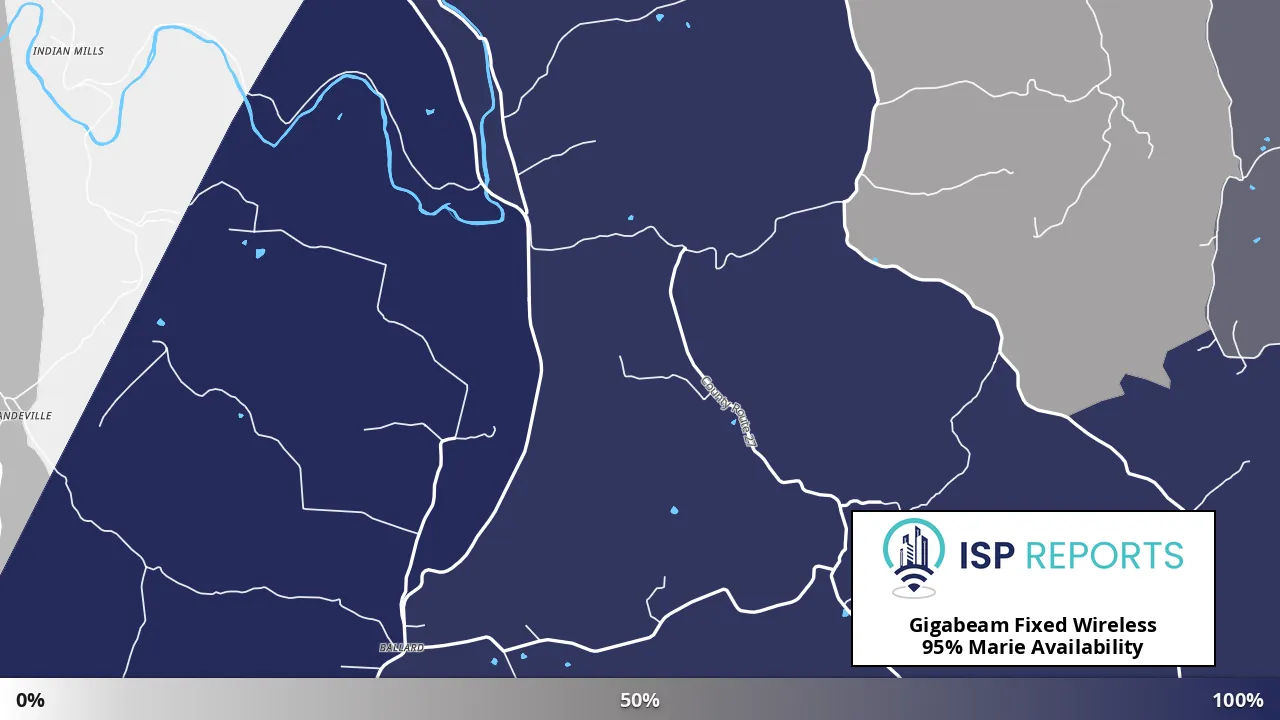 Marie, WV map of internet availability