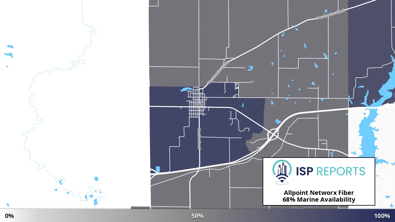 Marine, IL map of internet availability