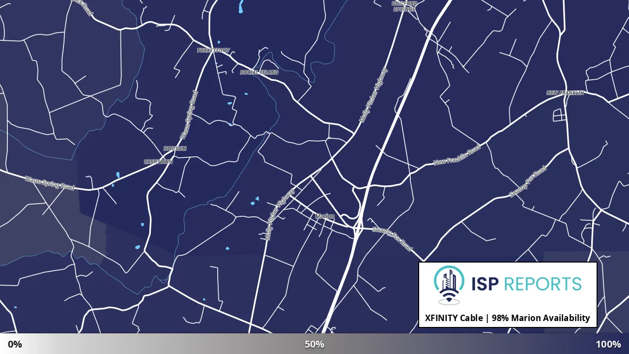 Marion, PA map of internet availability
