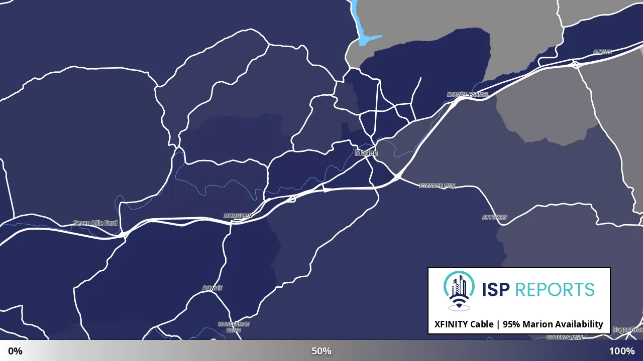 Marion, VA map of internet availability