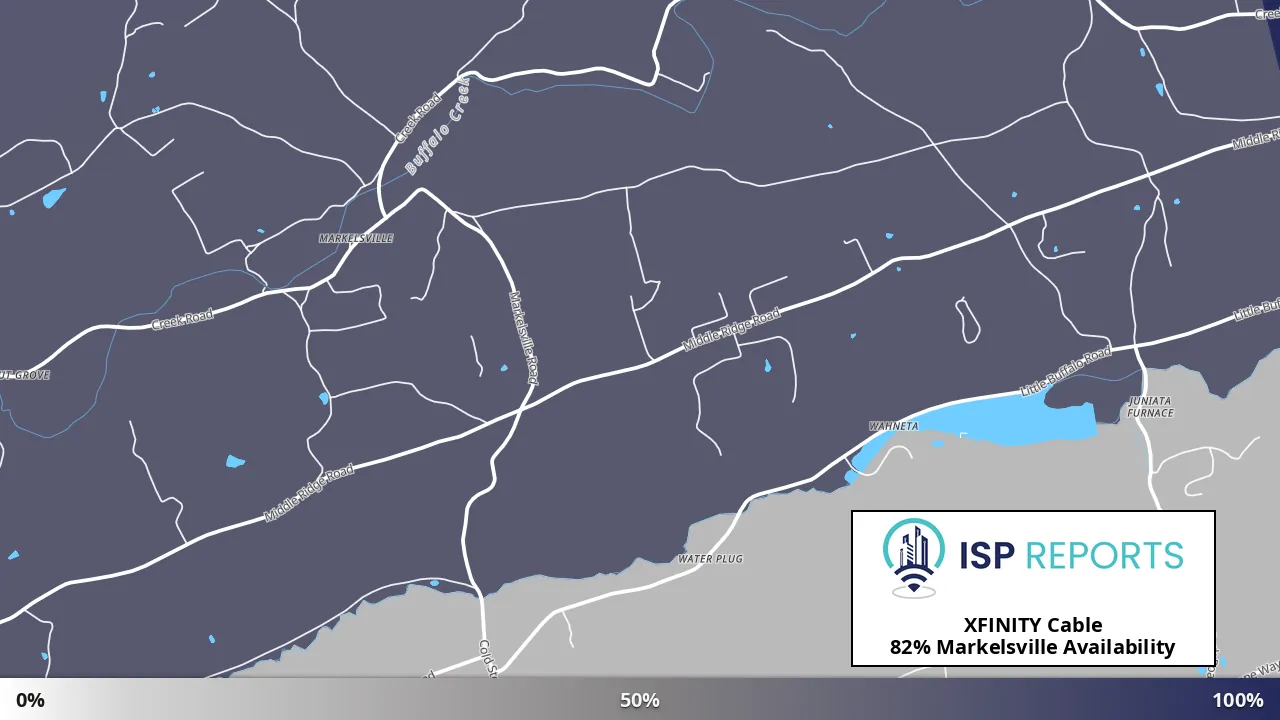 Markelsville, PA map of internet availability
