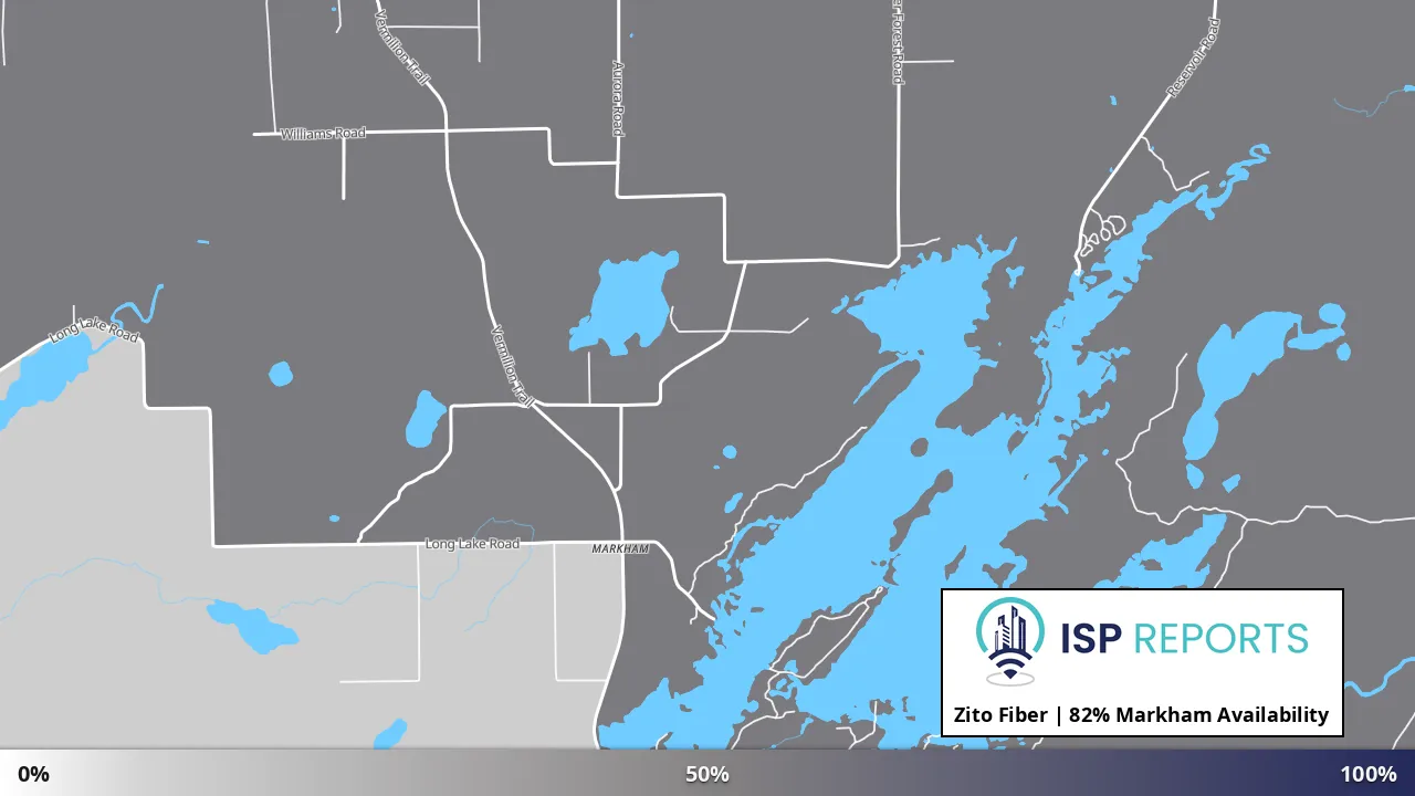 Markham, MN map of internet availability
