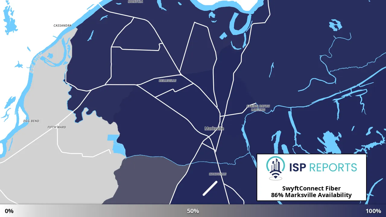 Marksville, LA map of internet availability