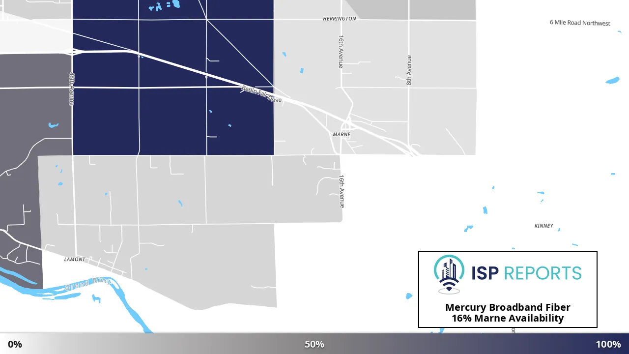 Marne, MI map of internet availability