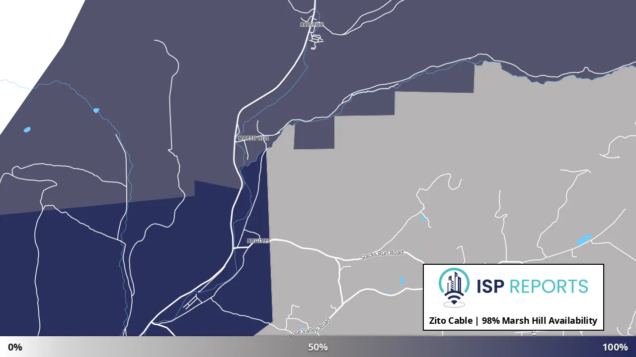 Marsh Hill, PA map of internet availability