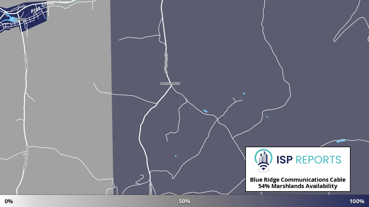 Marshlands, PA map of internet availability