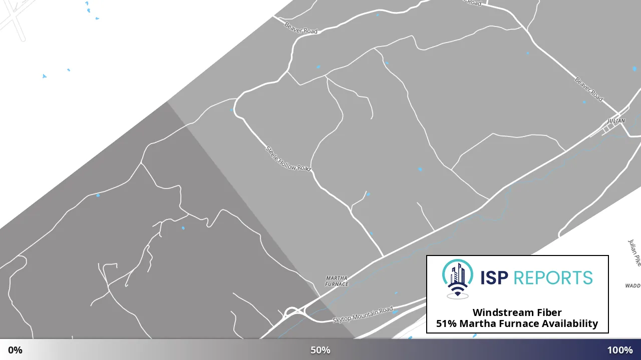 Martha Furnace, PA map of internet availability