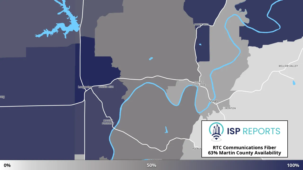Martin County, IN map of internet availability