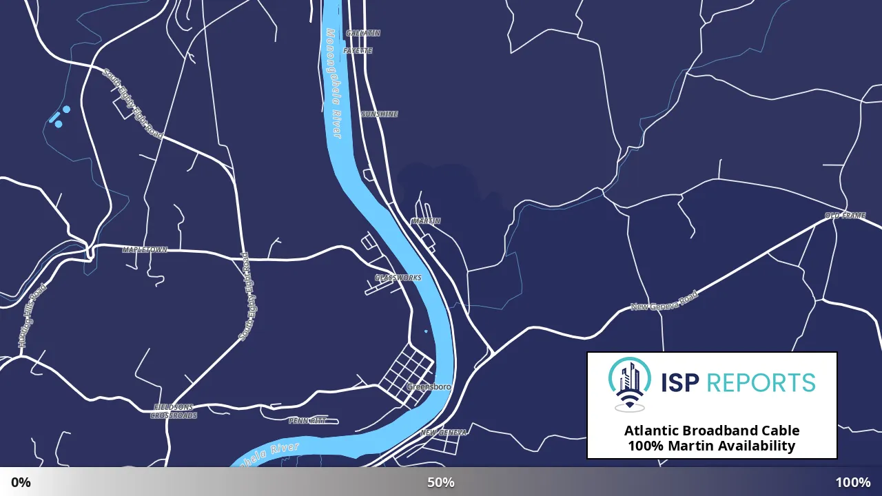 Martin, PA map of internet availability