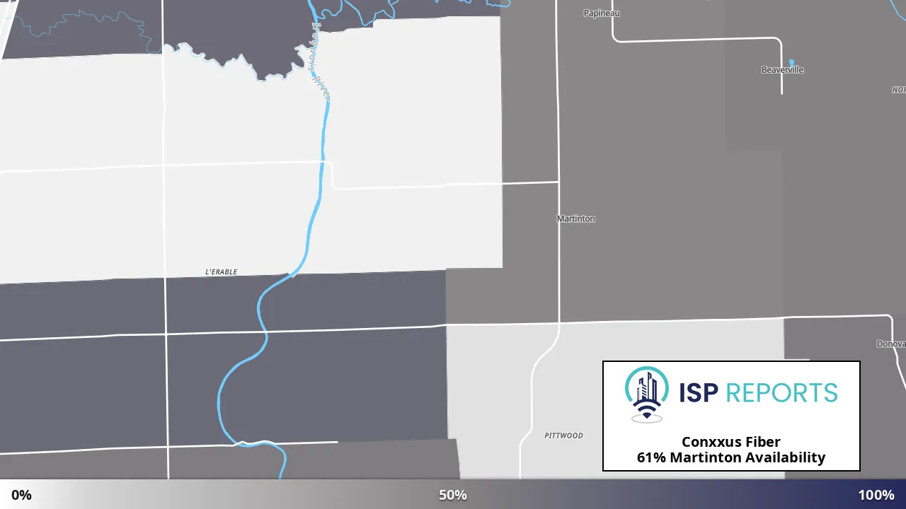 Martinton, IL map of internet availability