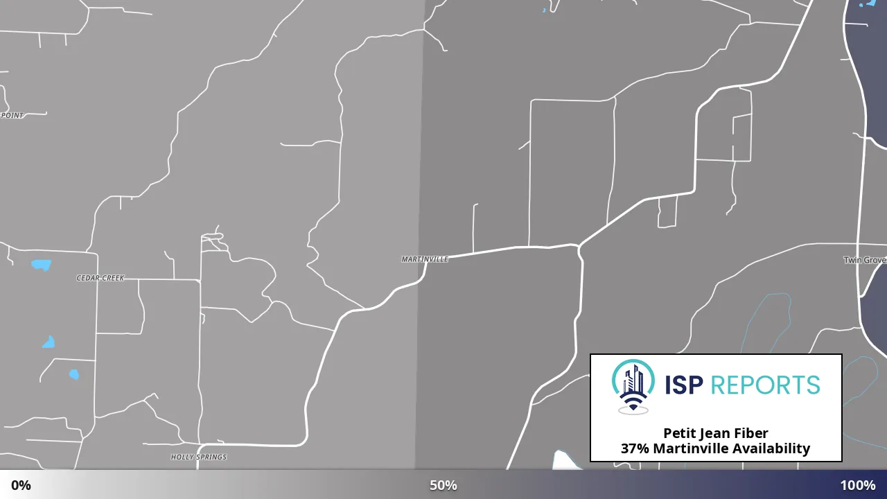 Martinville, AR map of internet availability