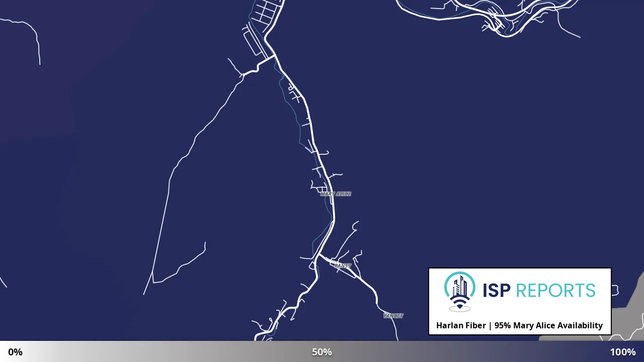 Mary Alice, KY map of internet availability
