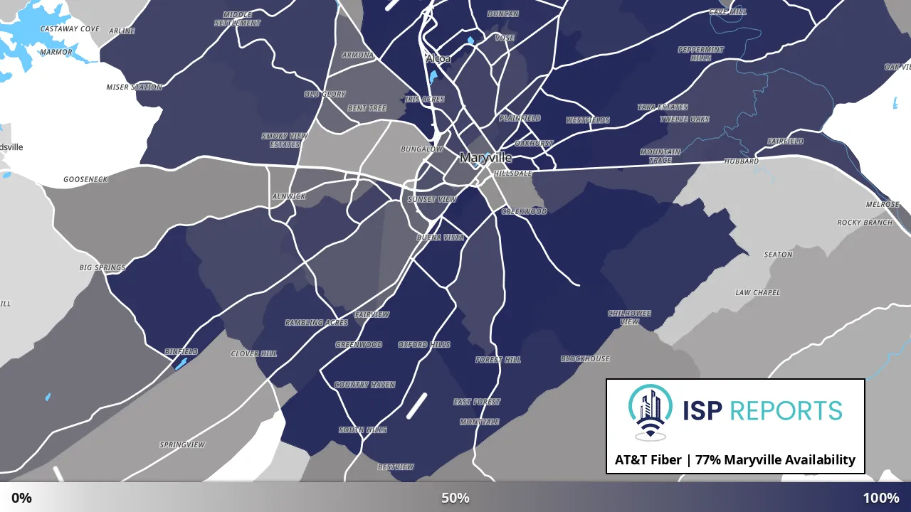 Maryville, TN map of internet availability
