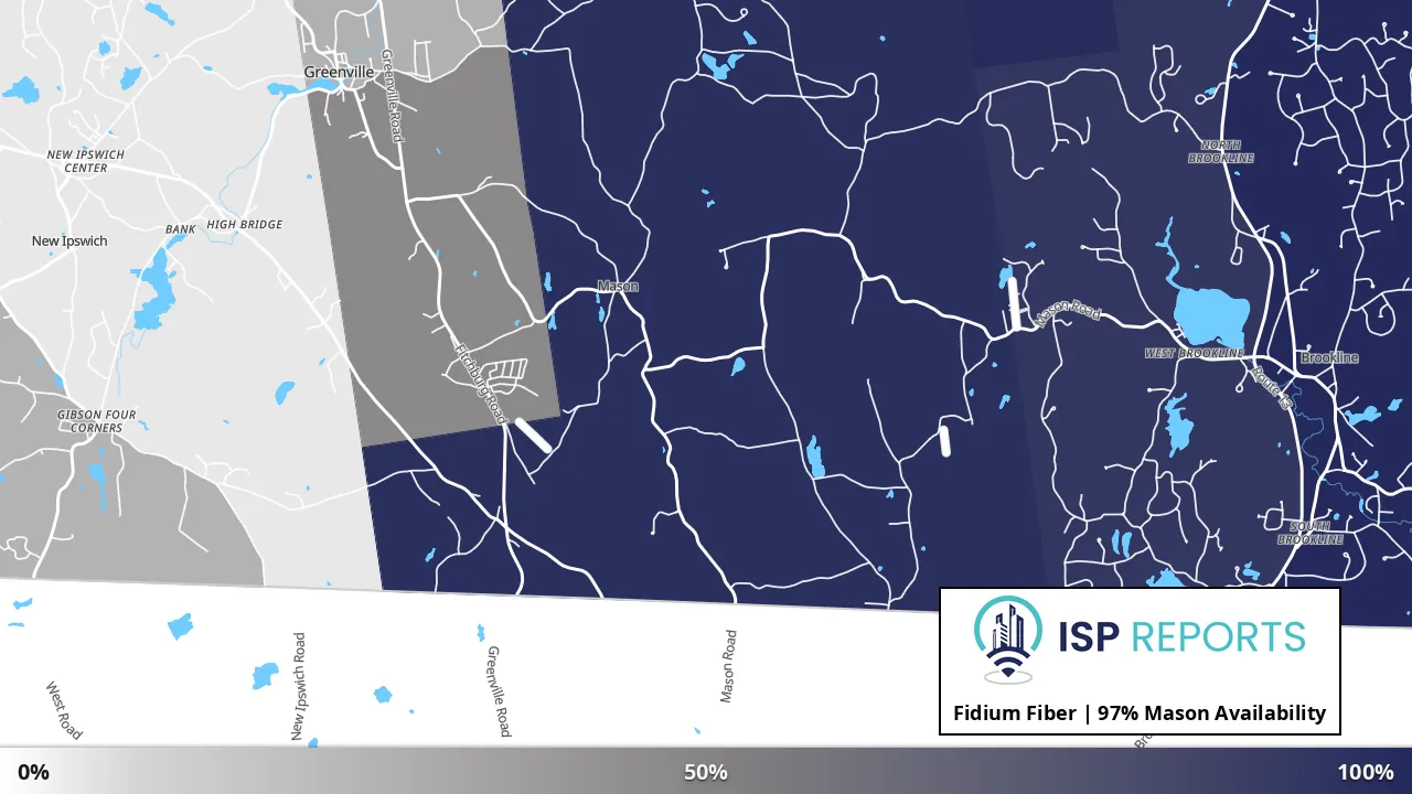 Mason, NH map of internet availability