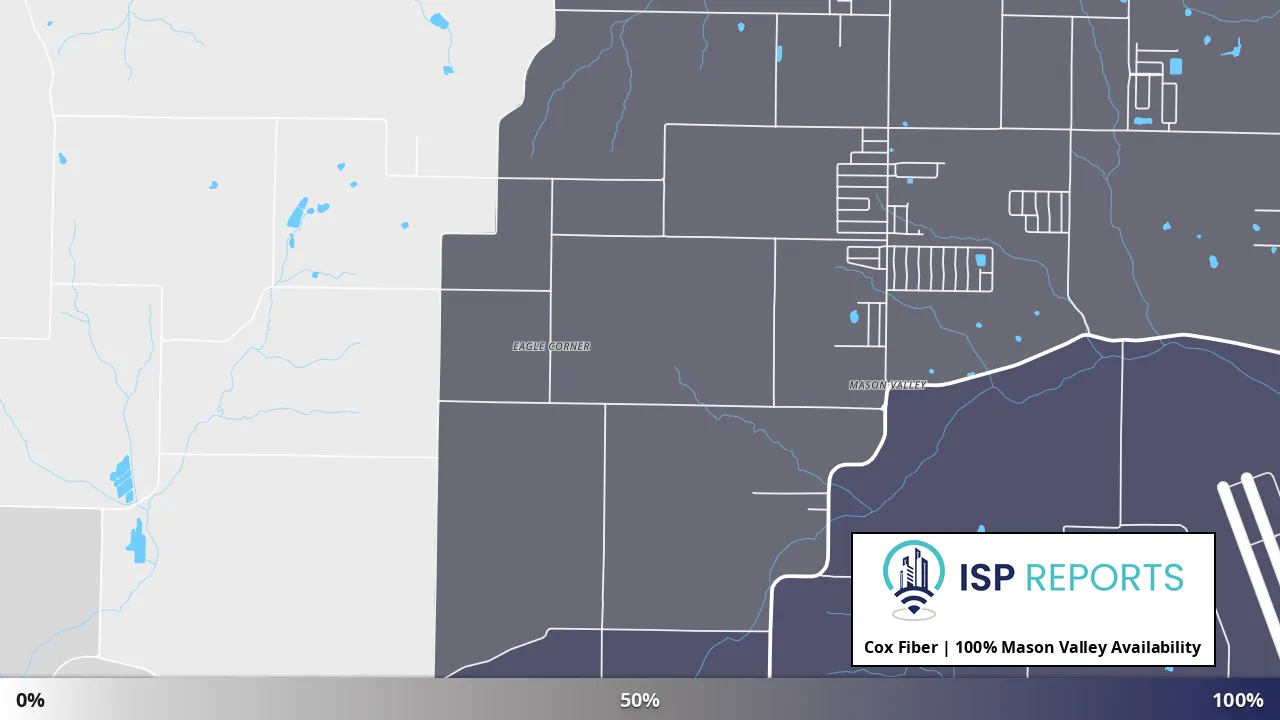 Mason Valley, AR map of internet availability