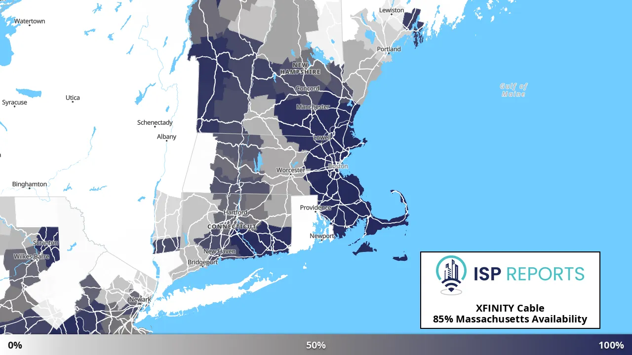 Massachusetts map of internet availability