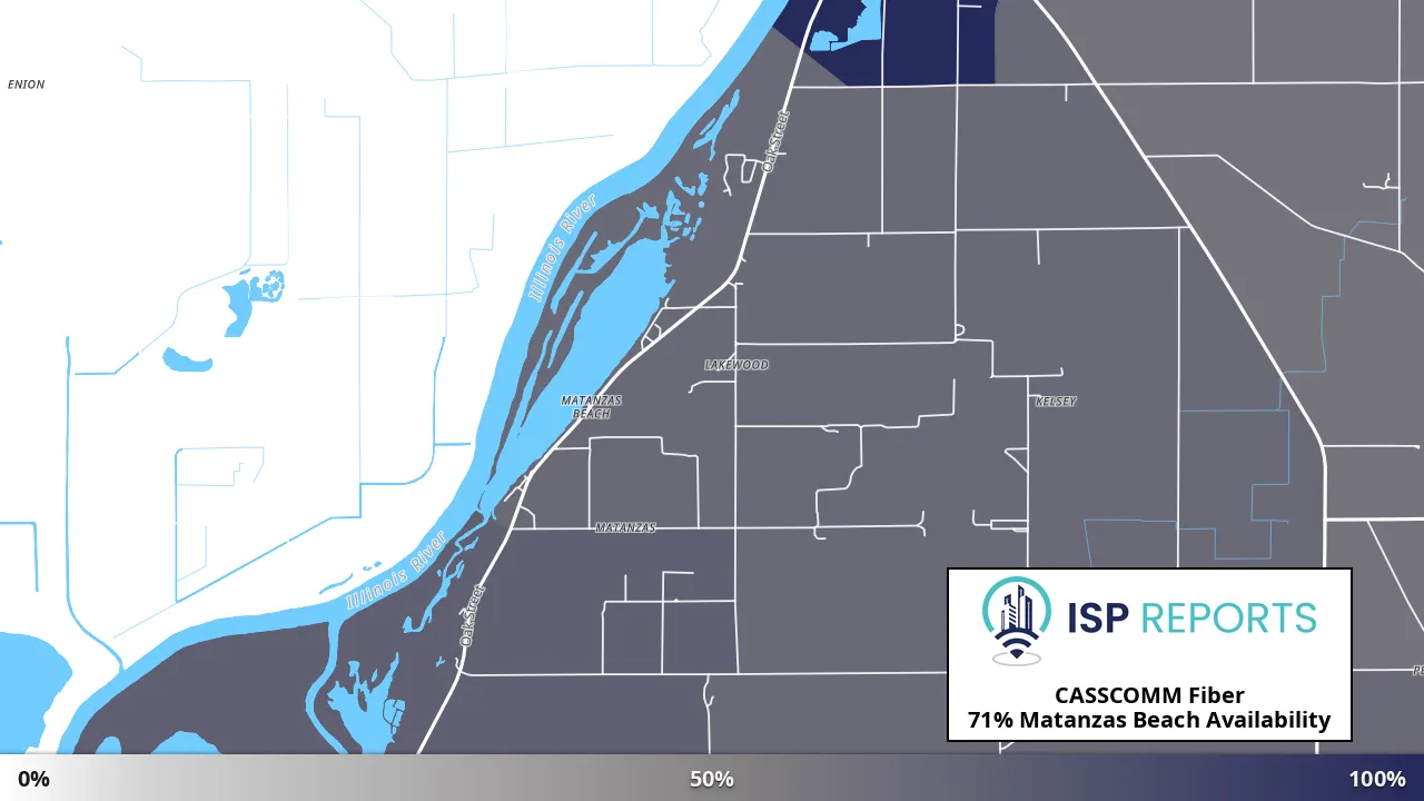 Matanzas Beach, IL map of internet availability