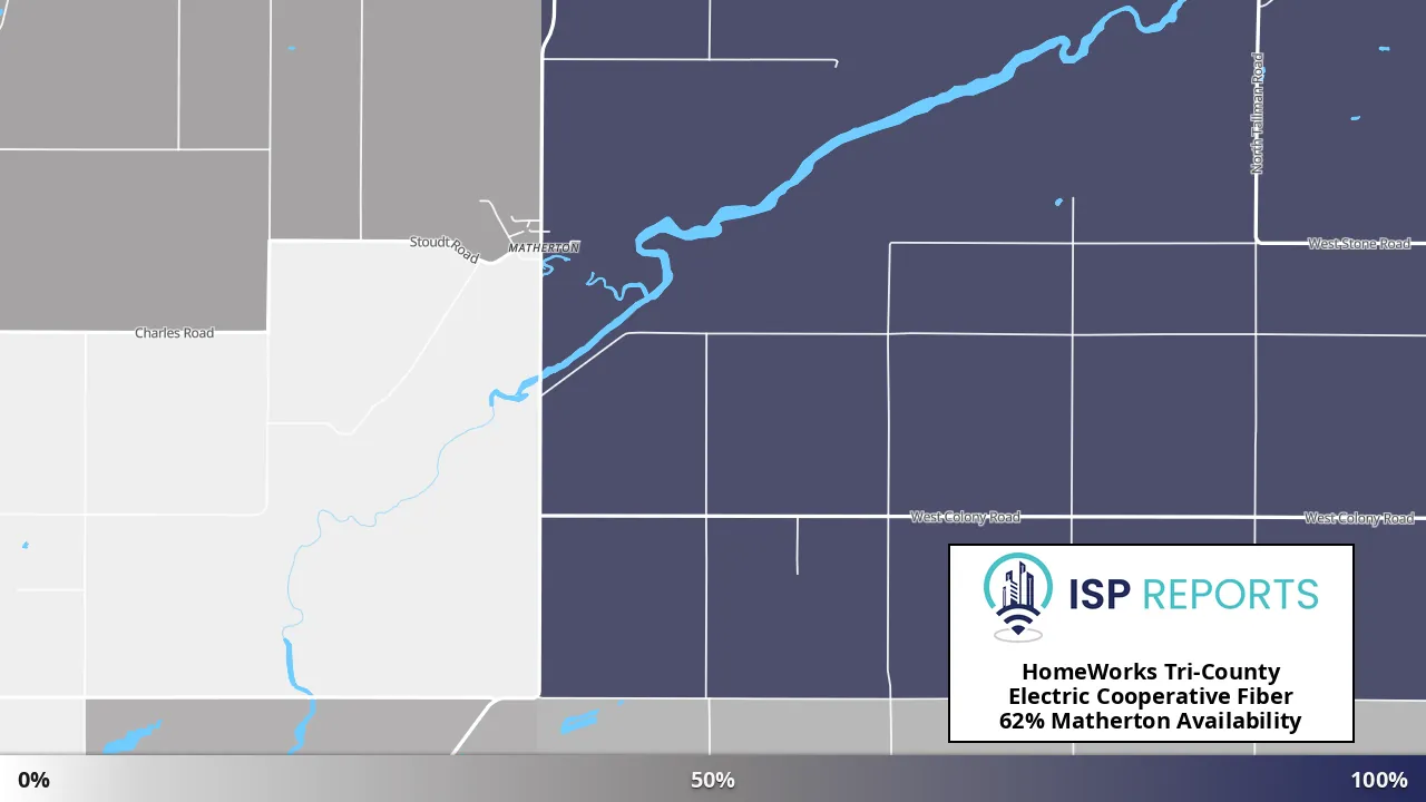 Matherton, MI map of internet availability