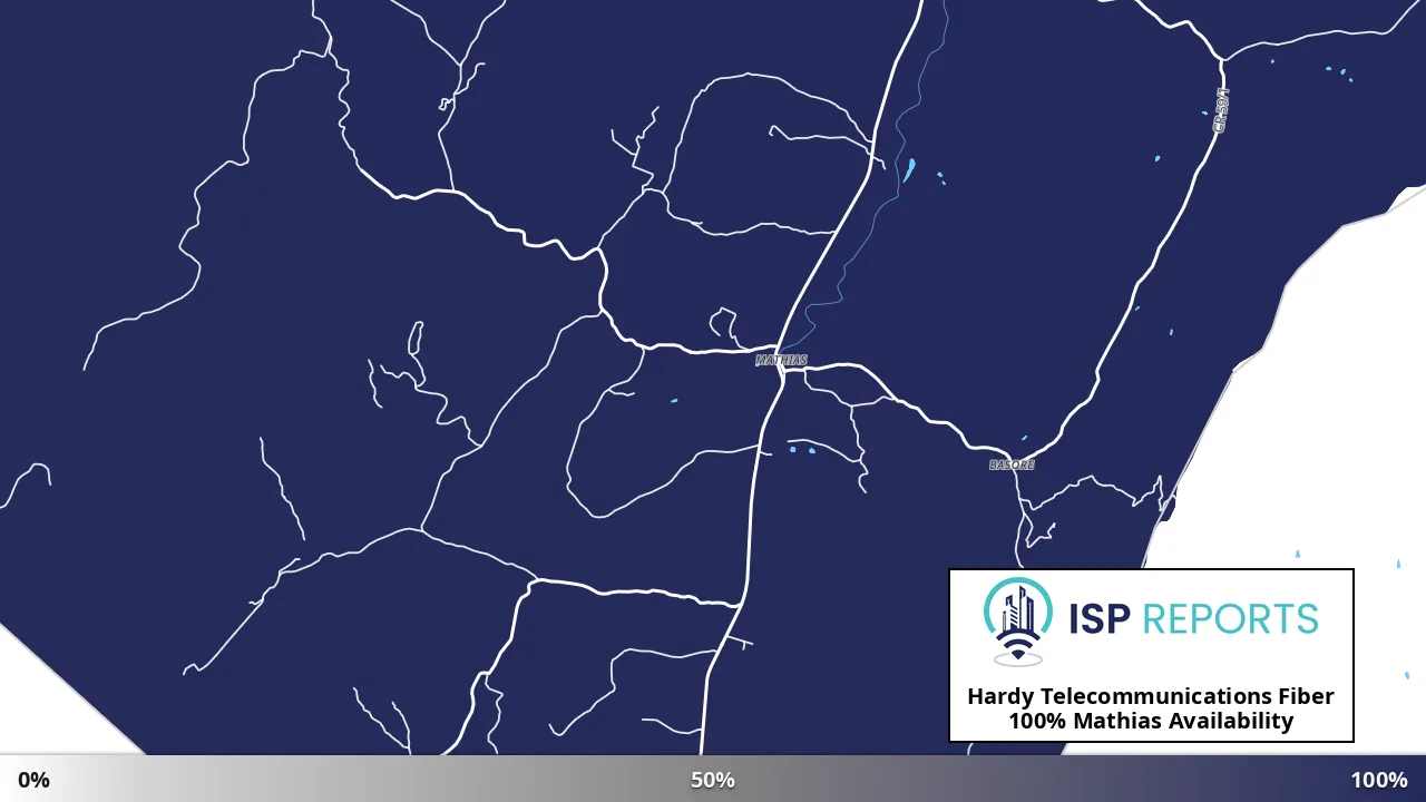 Mathias, WV map of internet availability